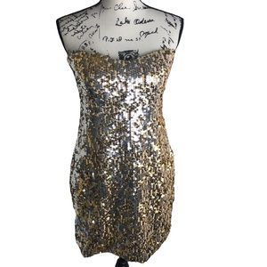 Fredricks of Hollywood Gold Sequin Tube Dress Women’s Size L